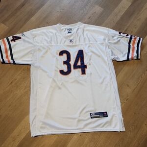 Walter Payton Reebok Men's White Jersey with Navy and Orange Highlights